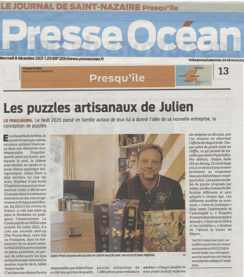 article The Puzzle Box Presse Océan 10 décembre 2021